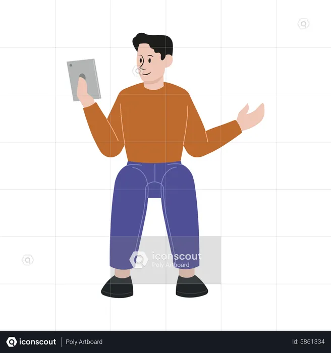 Man using tablet  Illustration