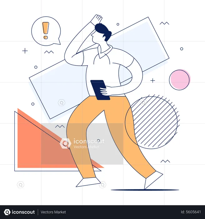 Man using tablet  Illustration