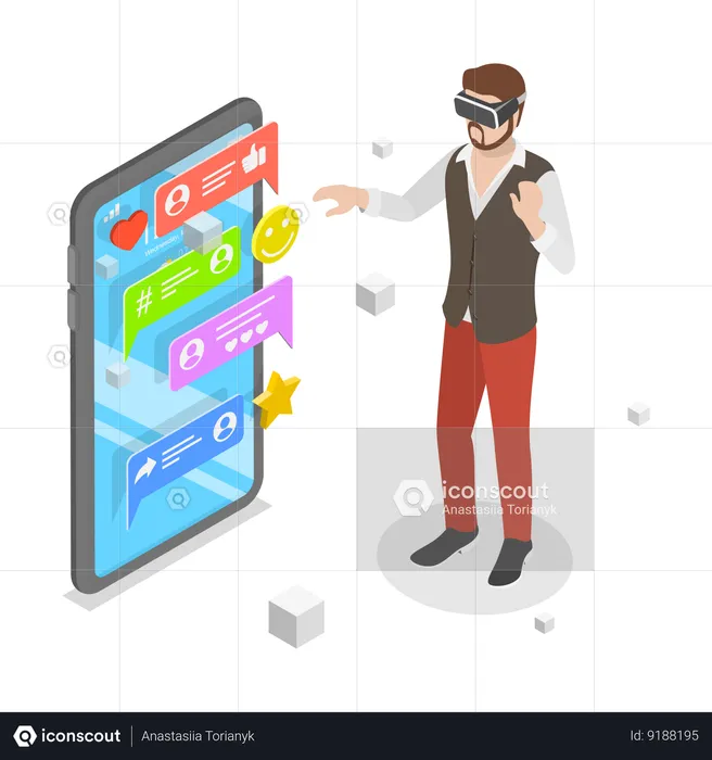 Man using VR app  Illustration