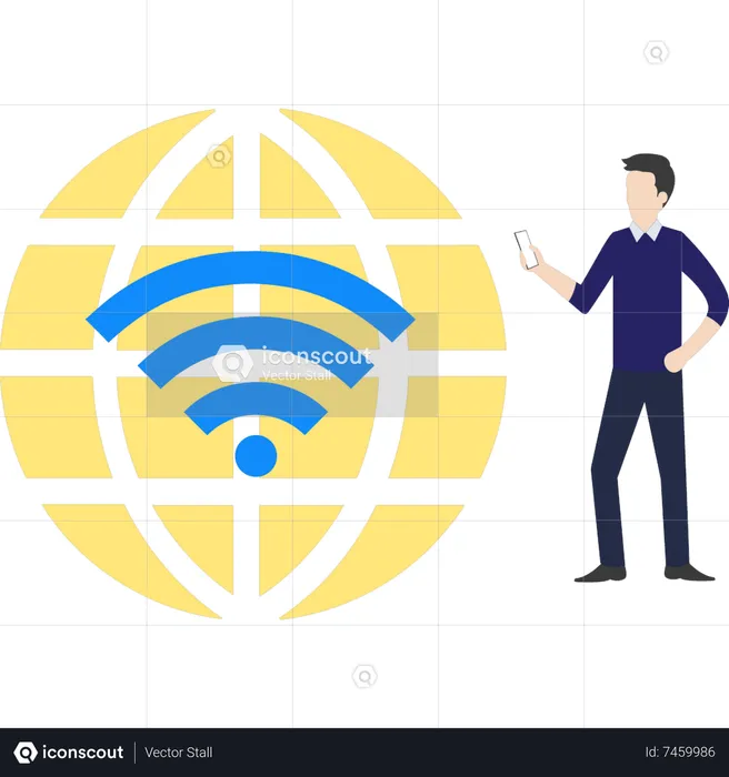 Man using Wi-Fi  Illustration