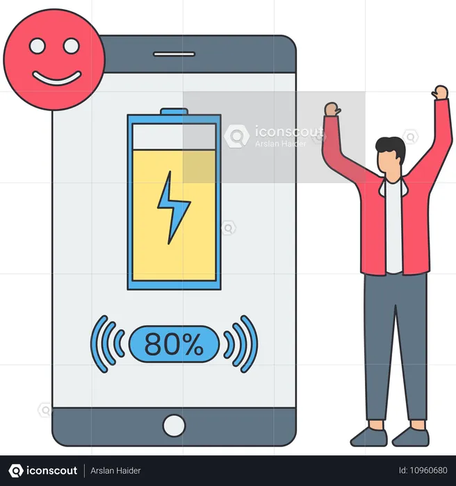 Man using wireless charging  Illustration