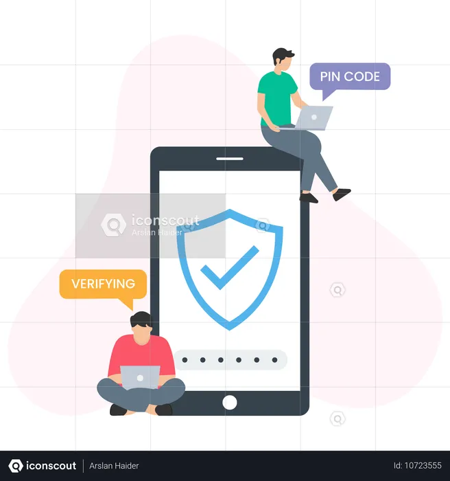 Man Verified Login Security  Illustration