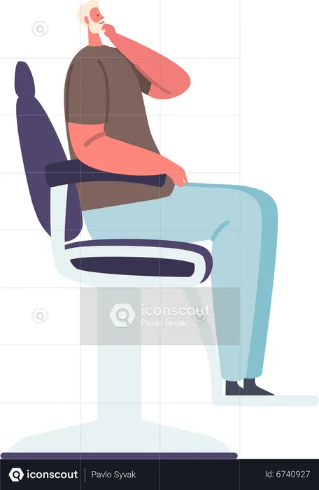 Man waiting for haircut  Illustration