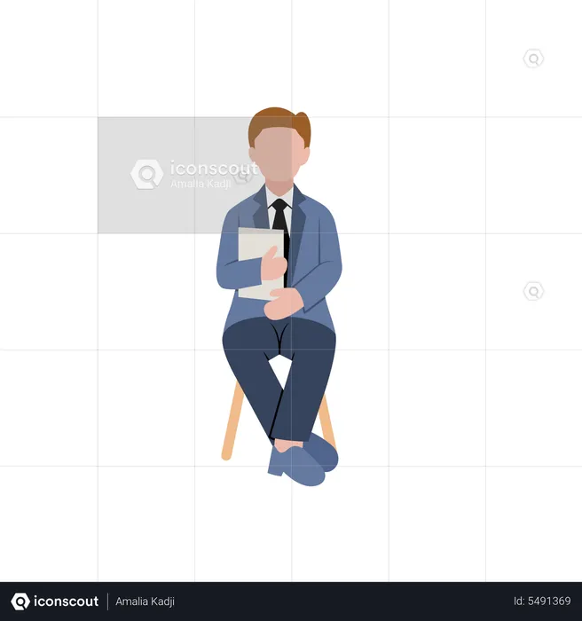 Man waiting for job interview  Illustration