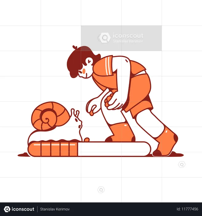 Man waits for slow file uploads  Illustration