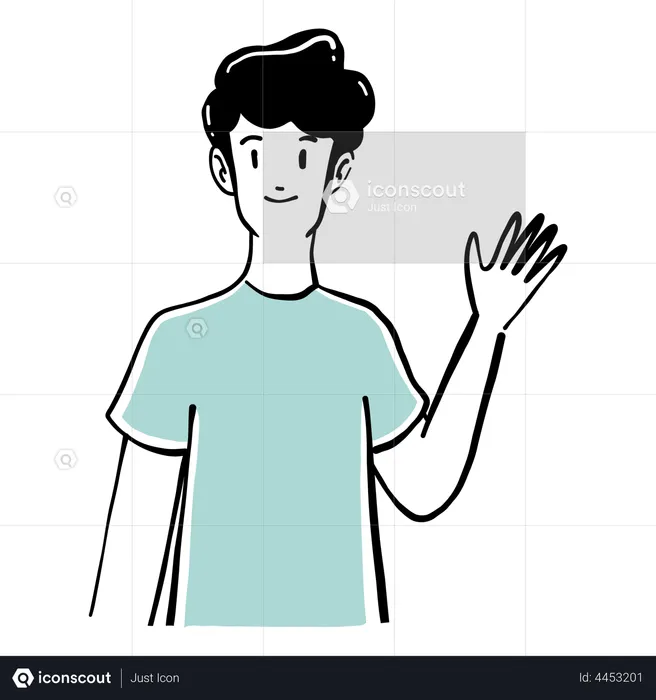 Man waiving hand  Illustration