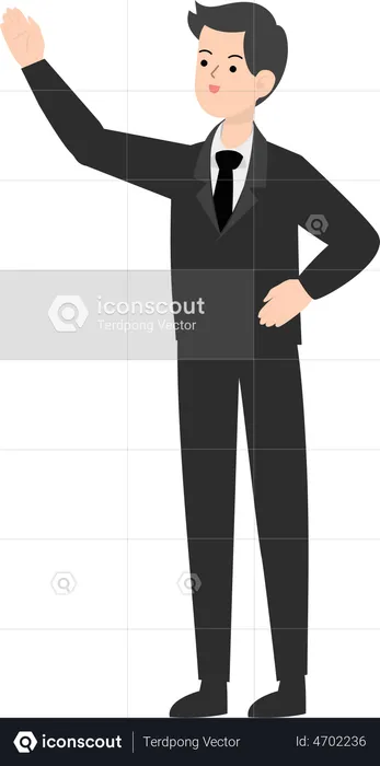 Man Waiving Hand  Illustration