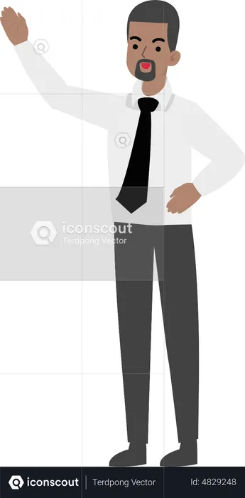 Man Waiving Hand  Illustration