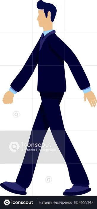 Best Man walking Illustration download in PNG & Vector format