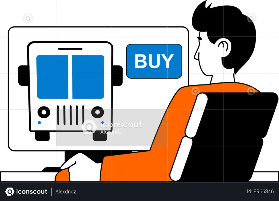 Man wants to buy new car  Illustration