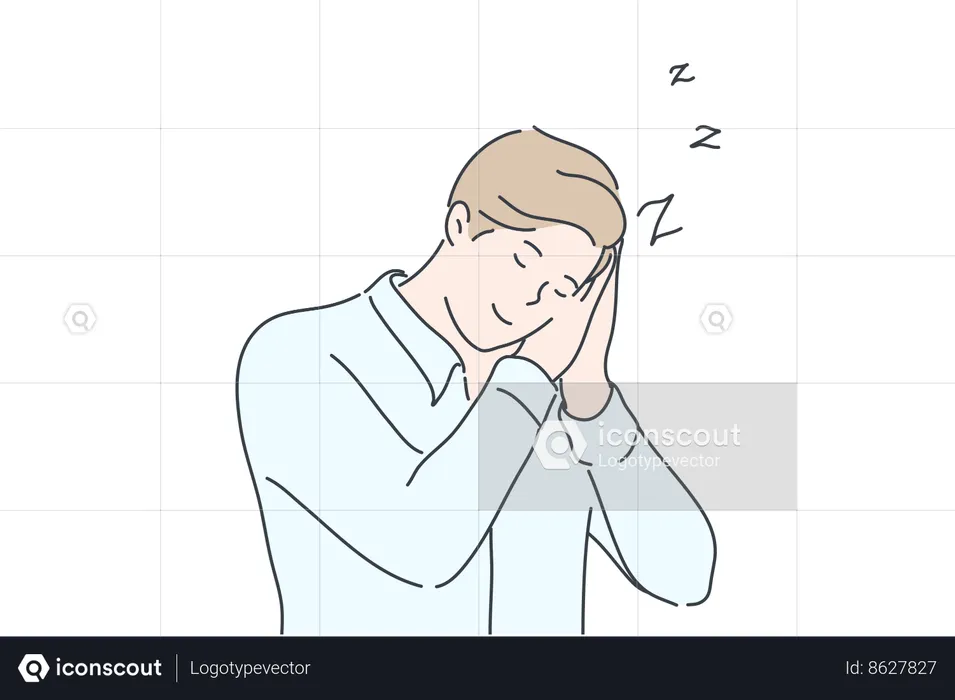 Man wants to sleep  Illustration