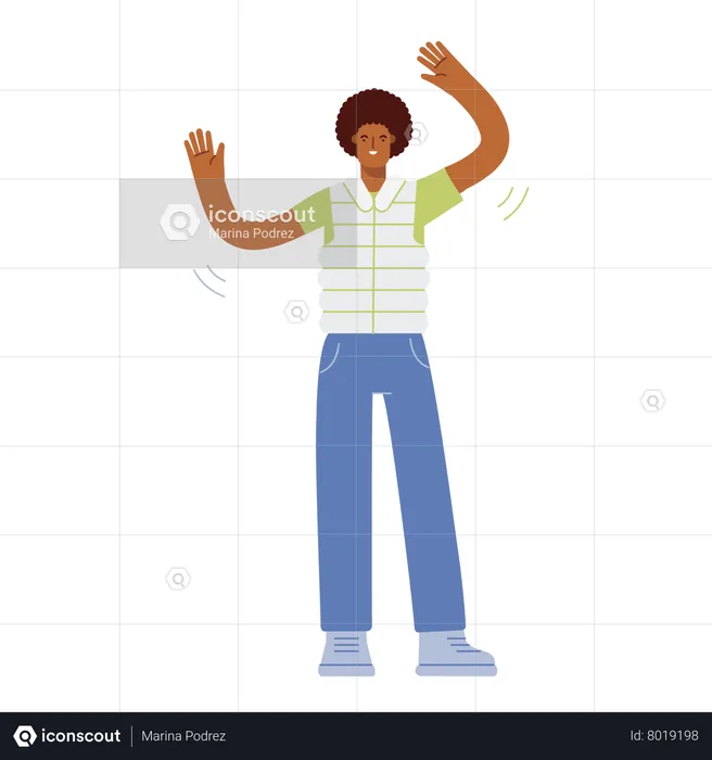 Man waving hands  Illustration
