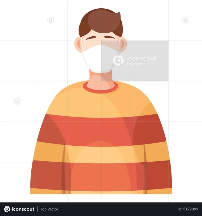 Man wearing facemask  Illustration