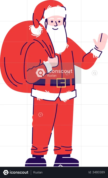 Man wearing Santa Claus costume  Illustration