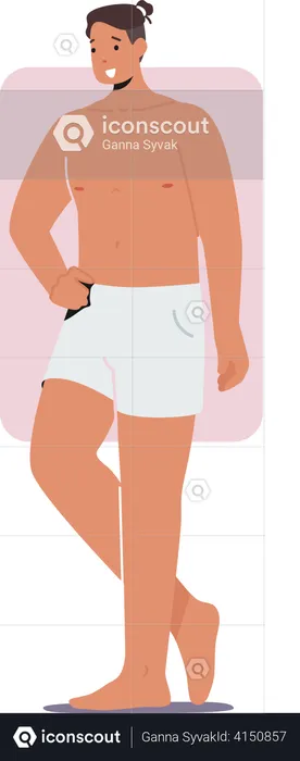 Man wearing shorts and posing  Illustration