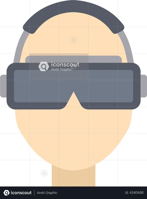 Man wearing VR headset  Illustration