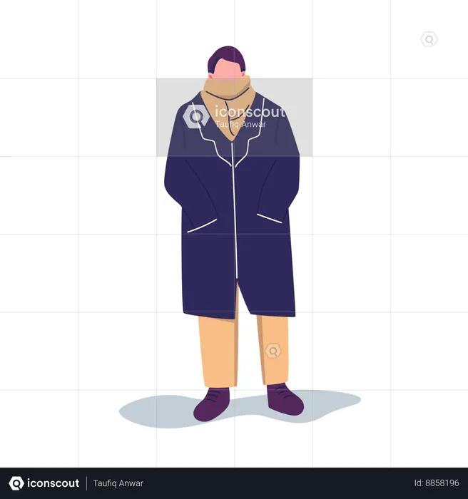 Man wearing Winter Clothes  Illustration