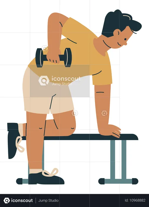 Man Weightlifting with Dumbbell  Illustration