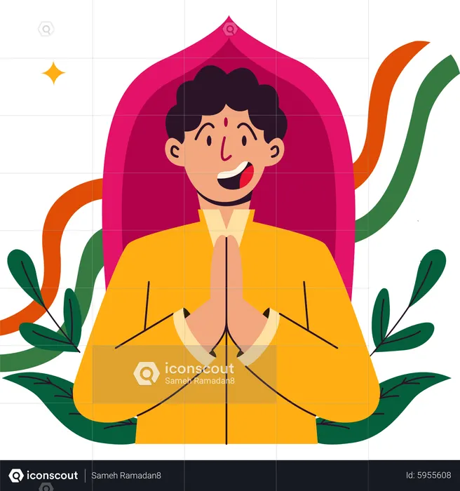 Man wishing happy Indian republic day  Illustration