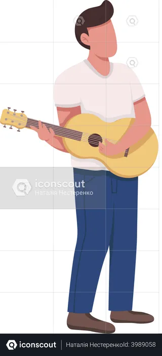 Man with acoustic guitar  Illustration