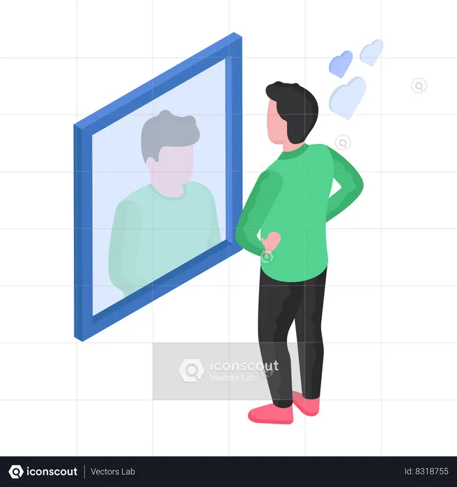 Man with Anorexia disease  Illustration