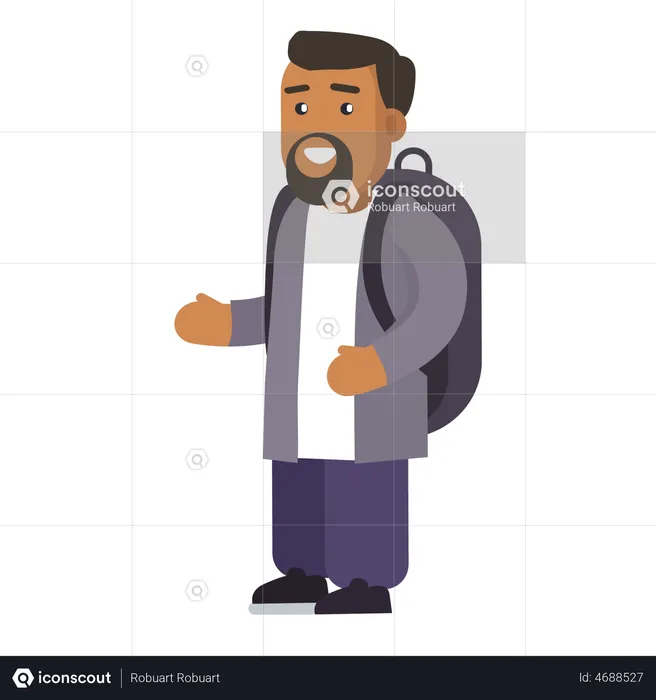 Man with backpack  Illustration