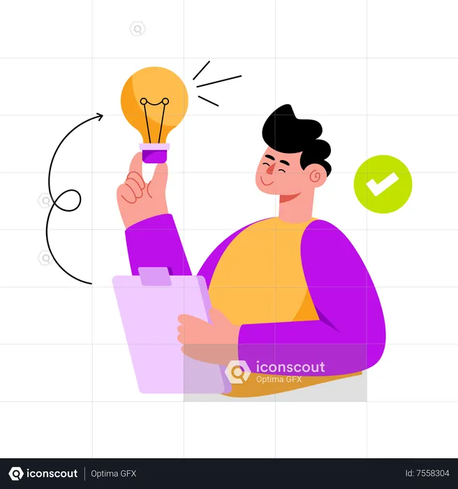 Man with business Idea  Illustration