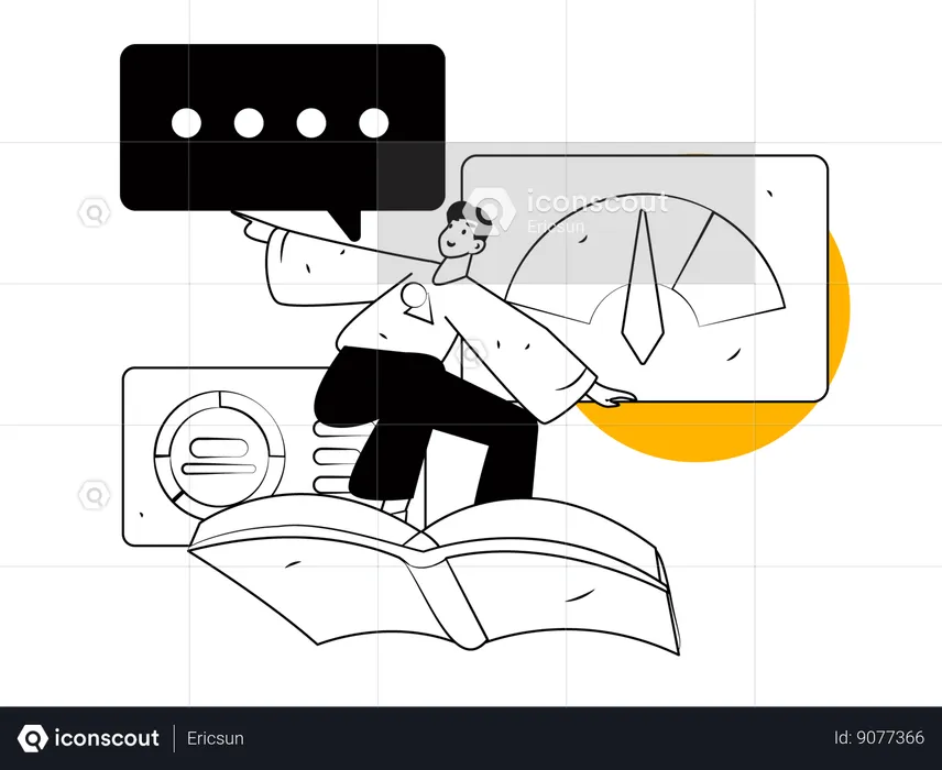 Man with business performance  Illustration