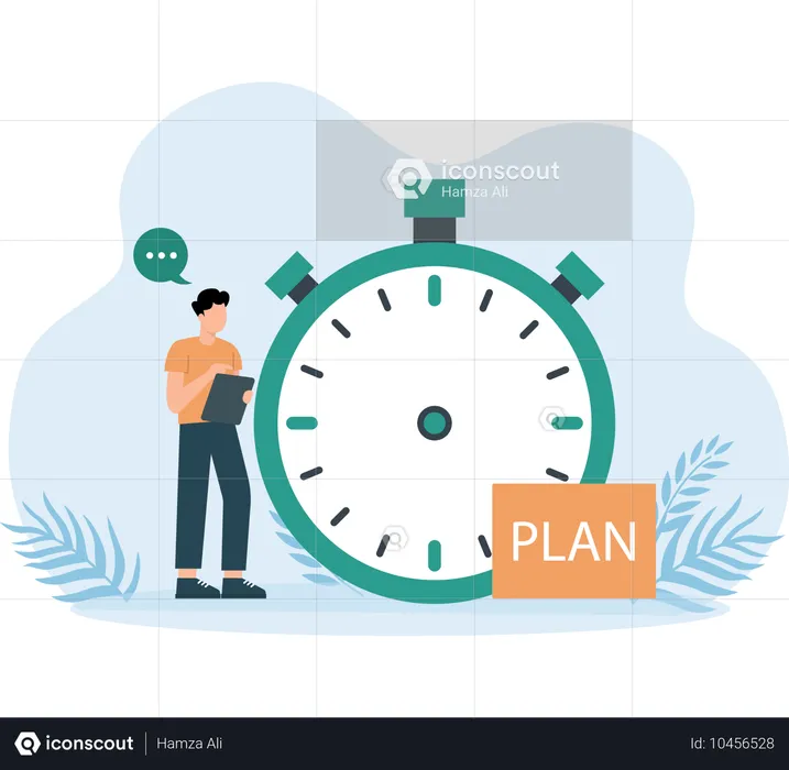 Man with Business Plan  Illustration