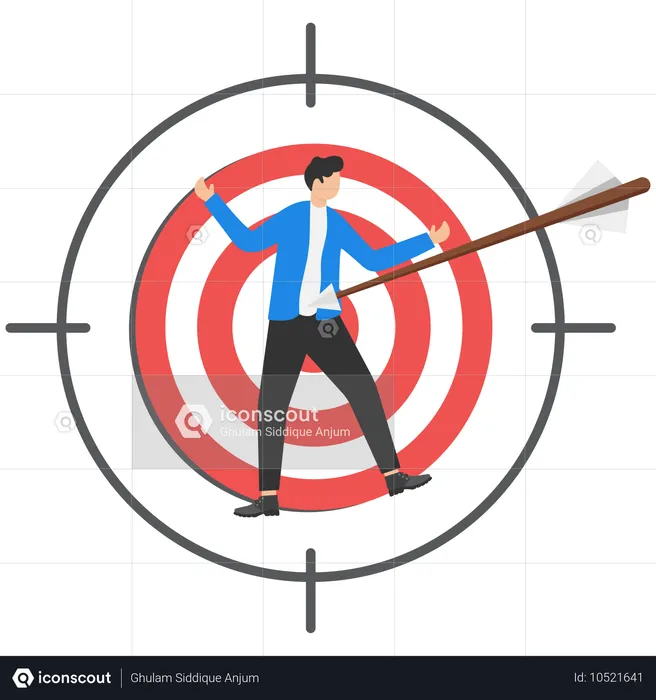 Man with business target  Illustration