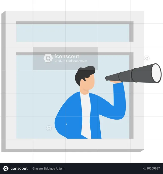 Man with business vision  Illustration