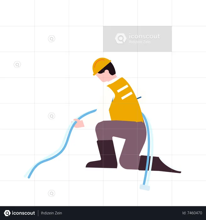 Man with cable  Illustration