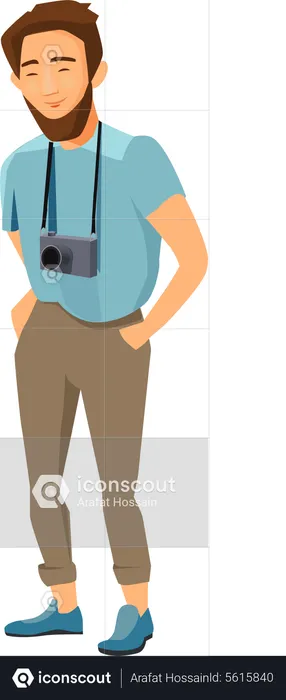 Man With Camera  Illustration