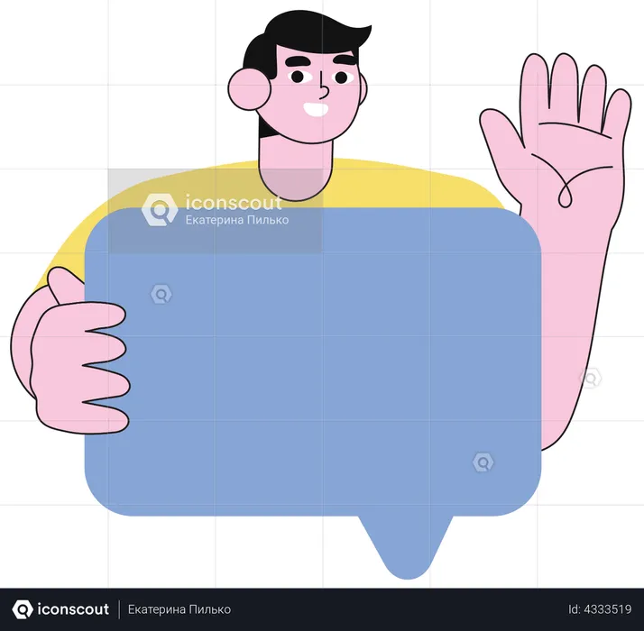 Man with chat bubble  Illustration