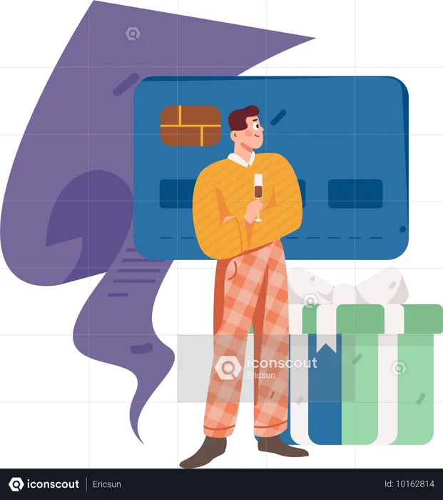 Man with Credit card payment  Illustration