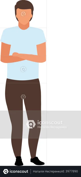 Man with crossed arms on chest  Illustration