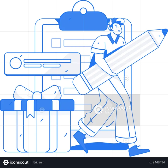 Man with Delivery list  Illustration