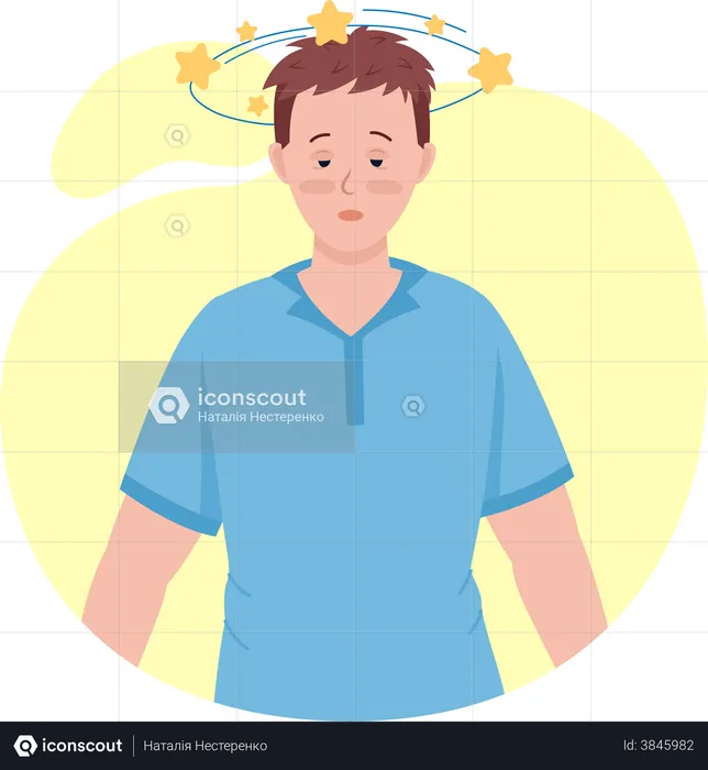 Man with dizziness  Illustration