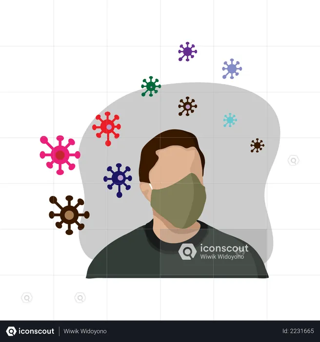 Man with facemask  Illustration