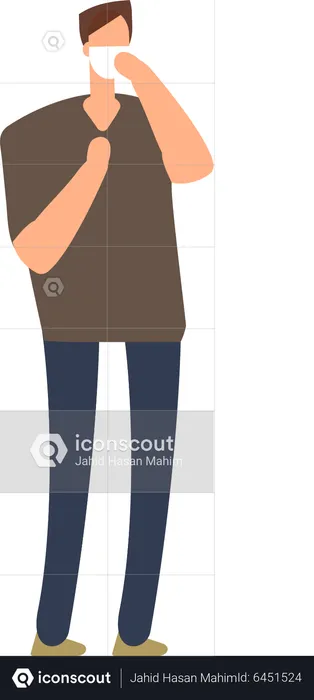 Man With Facemask  Illustration