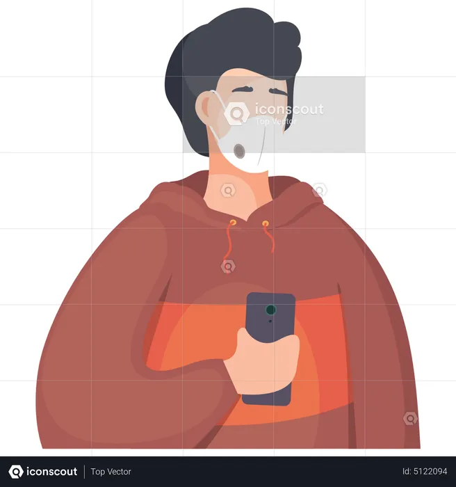 Man with facemask  Illustration