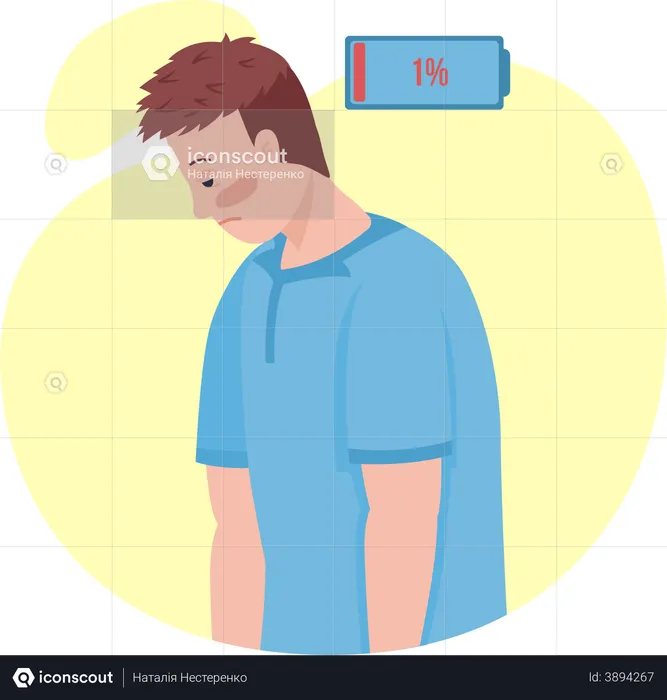 Man with fatigue  Illustration