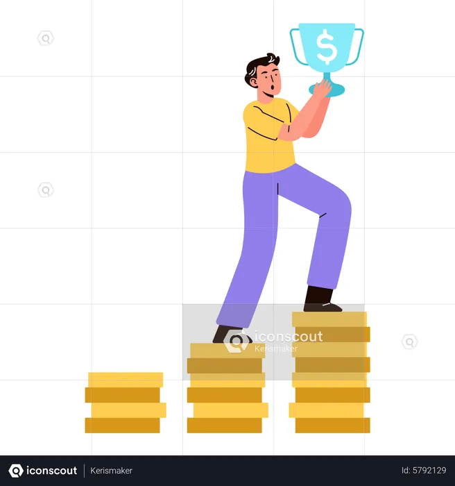 Man with financial goal  Illustration