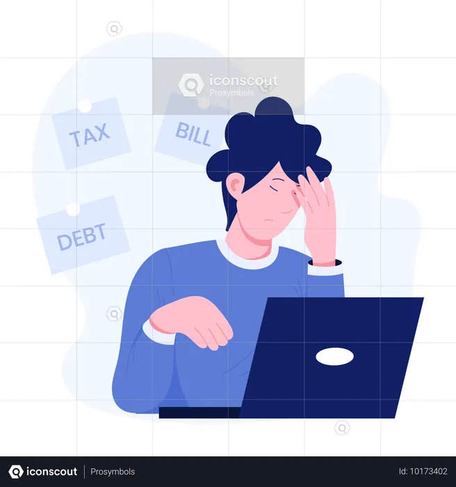 Man with financial problem  Illustration