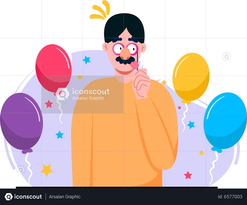 Man with funny face  Illustration