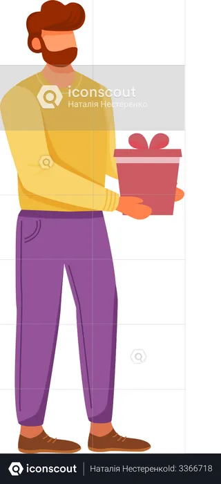 Man with gift  Illustration
