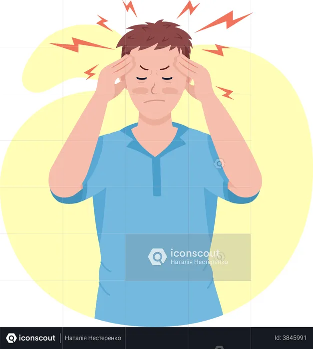 Man with headache  Illustration