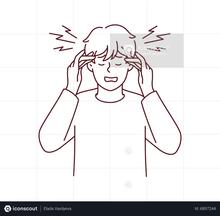 Man with headache  Illustration