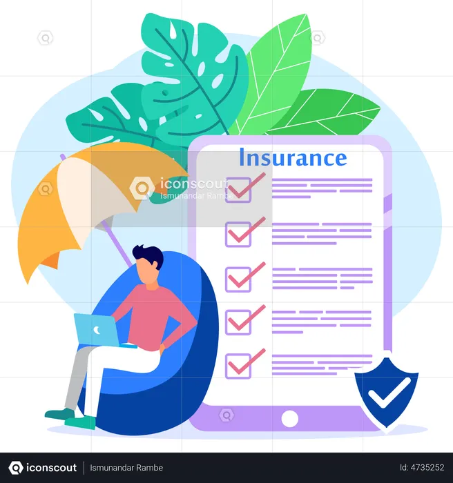 Man with Health insurance  Illustration