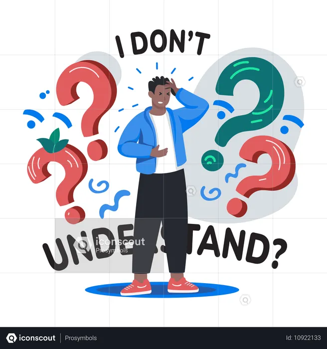 Man with i dont understand  Illustration